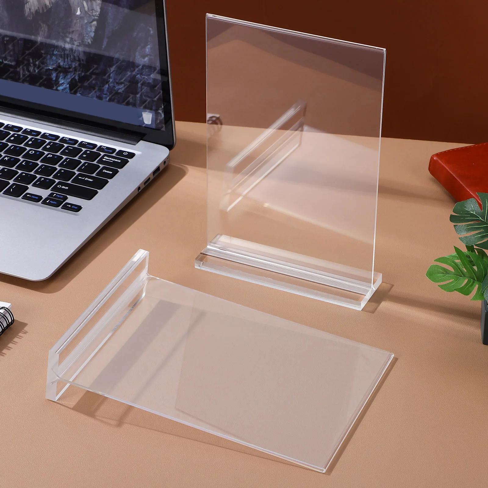 

6Pcs Acrylic Sign Holder Clear Vertical Display Stand Paper Document Brochure Menu Holder for Office Restaurant Tabletop