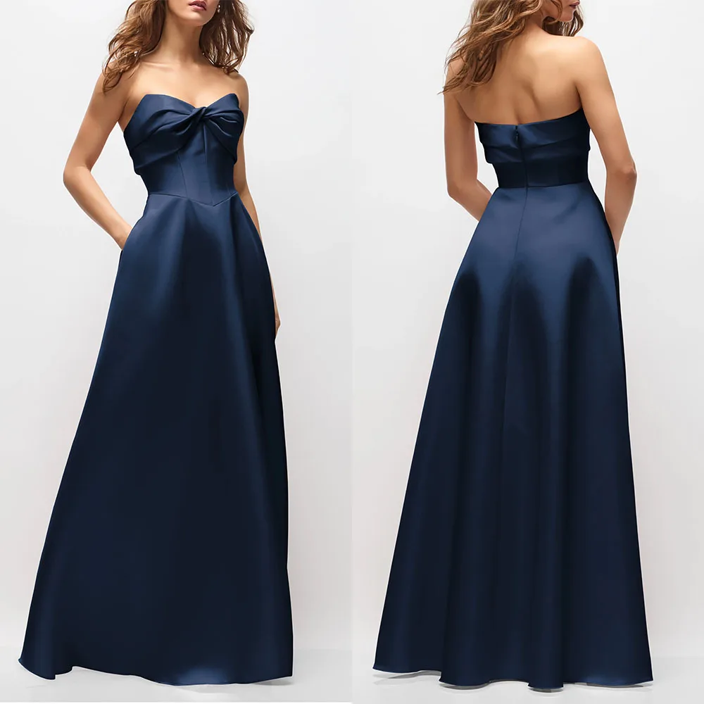 High Quality Customized V-neck Sleeveless A-line Blue Vestidos De Madrinha De Casamento Serene Hill Boutique فساتين السهرة Dress