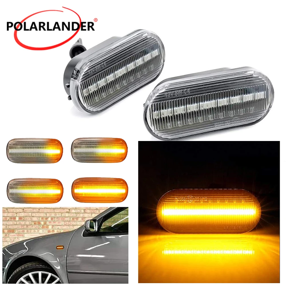 

Dynamic Flowing Side Marker For Seat Ibiza 6L Leon 1M Toledo 1M Amber LED Wing Indicator 8-30V