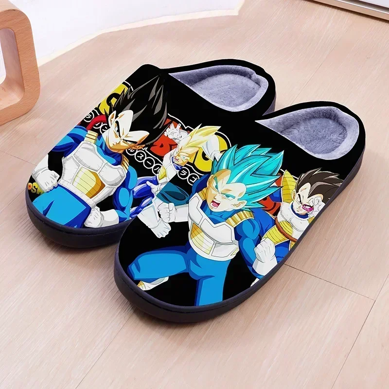 Dragon Ball Vegeta Goku Couple's Indoor Cartoon Warm Non-slip House Slides Men and Women Toe Wrap Home Cotton Shoes Wholesale