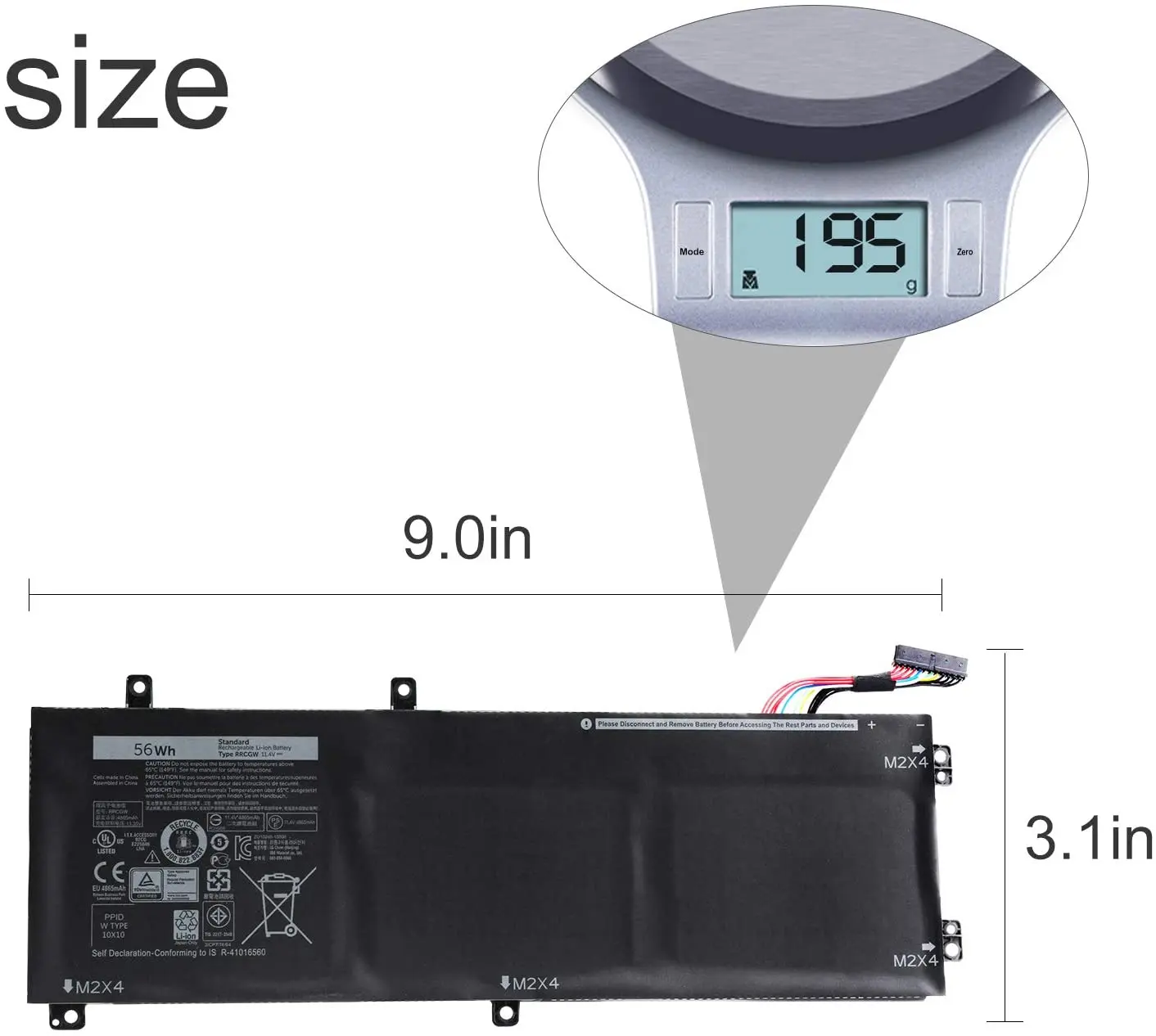 Nueva RRCGW batería de repuesto Compatible con Dell XPS 15 9550 Dell Precision 5510 RRCGW M7R96 62MJV [11,4 V 56Wh]
