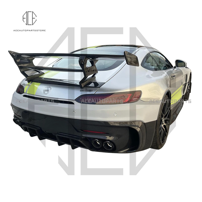 

Black series rear wing for AMG GT GTS BS carbon fiber rear wing for Benz AMG GT carbon fiber rear trunk wing with lights