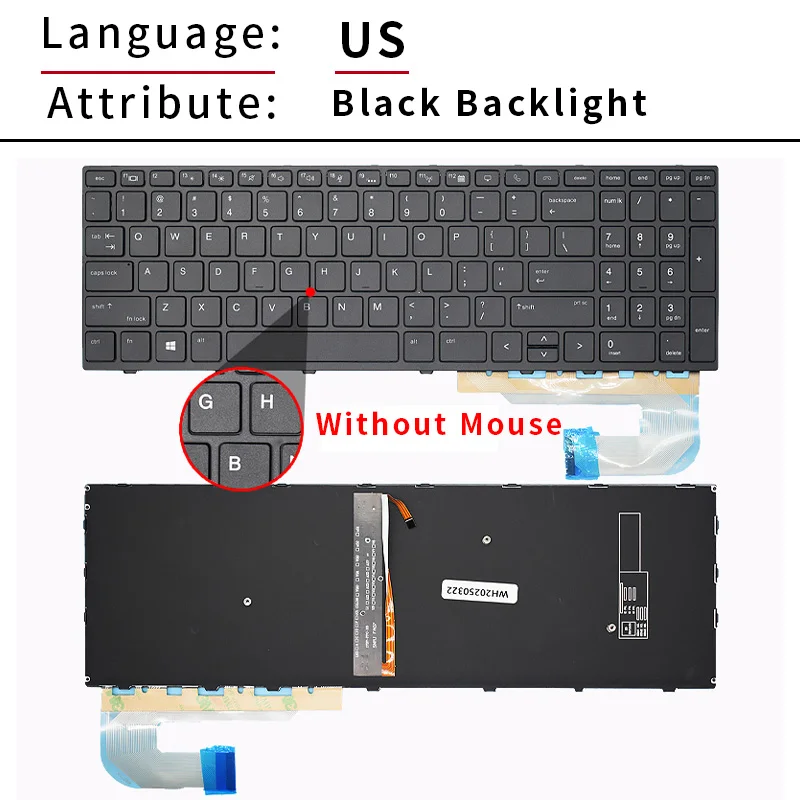 HP EliteBook 855 850 G5 G6, ZBook 15u g5 g6 HPM17B7 백라이트 용 교체 미국/러시아 스페인어 노트북 키보드