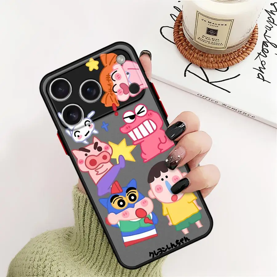حافظة لهاتف ابل ايفون 12 13 11 برو ماكس 17 اير 15 16 14Plus XS Max 7 8 13 Mini Cute Cartoon C-rayon S-hinchan #2