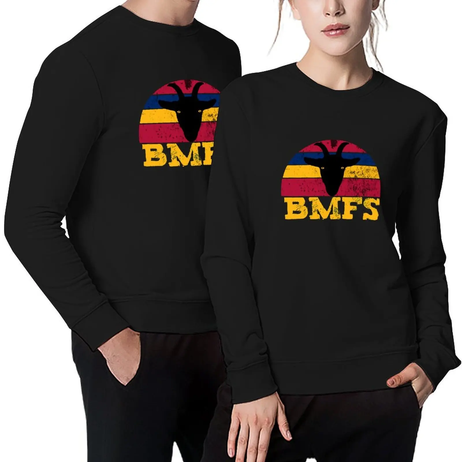 

BMFS Vintage Sunset Goat Pullover tracksuit tracksuit men korean autumn clothes anime clothes sweatshirts men