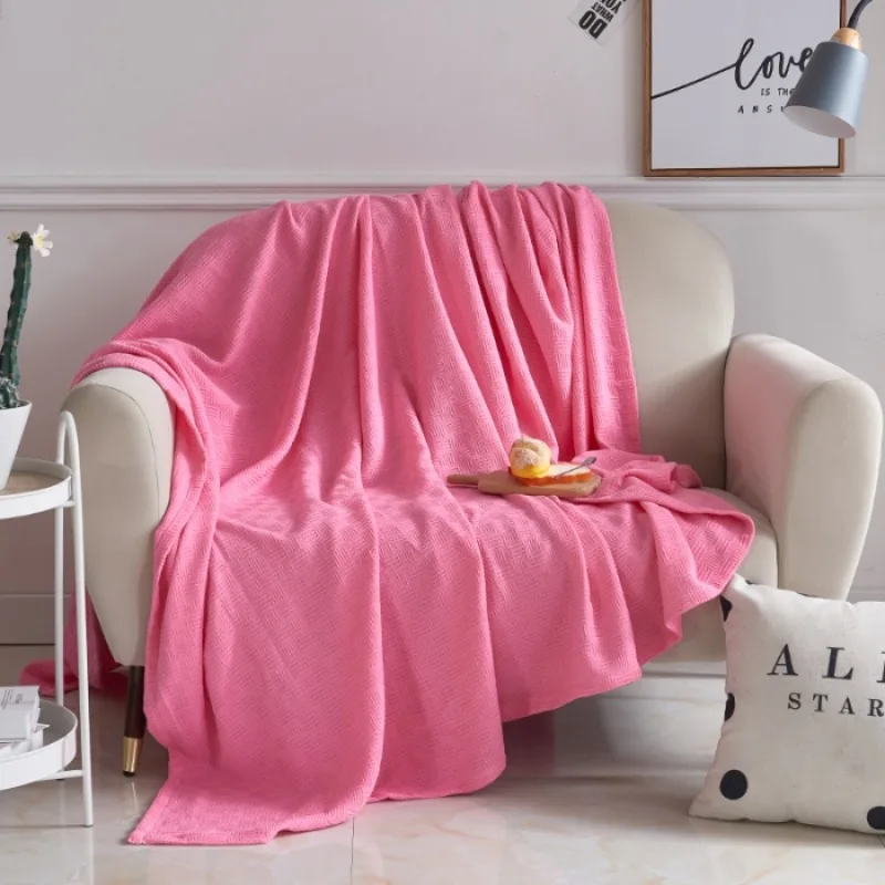 

2025 New Cotton Gauze Knitted Cover Blanket Towel Quilted Summer Soft and Comfortable Sofa Blanket