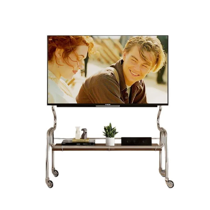 Stainless steel TV floor bracket removable vertical cart home bedroom living room 40-85 inches