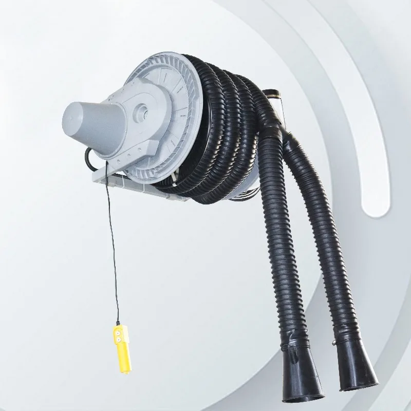 Aeolus Motor Double Row TPE 152mm Electric Exhaust Fan Smoke Hose Reel Effective Vehicle Smoke Exhauter