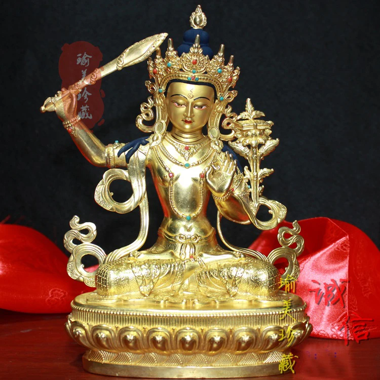 2025 grade TOP buddha statue # Southeast Asia Buddhism Gilding golden Exorcism Guanyin Bodhisattva Manjusri buddha statue