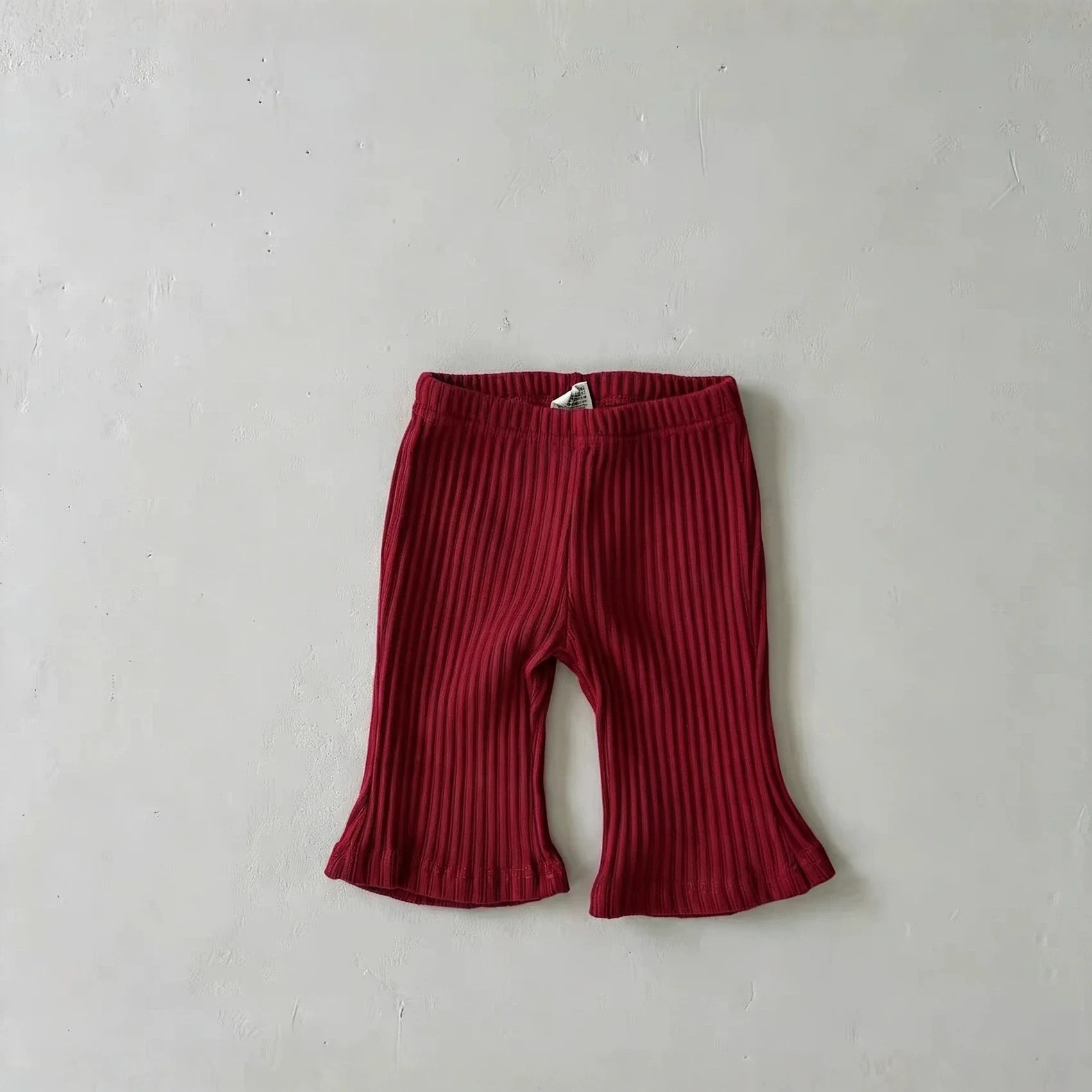 2026 Autumn New Girls Flared Pants Infant Casual Pants Baby Girl Simple Ribbed Trousers Cotton Toddler Clothes