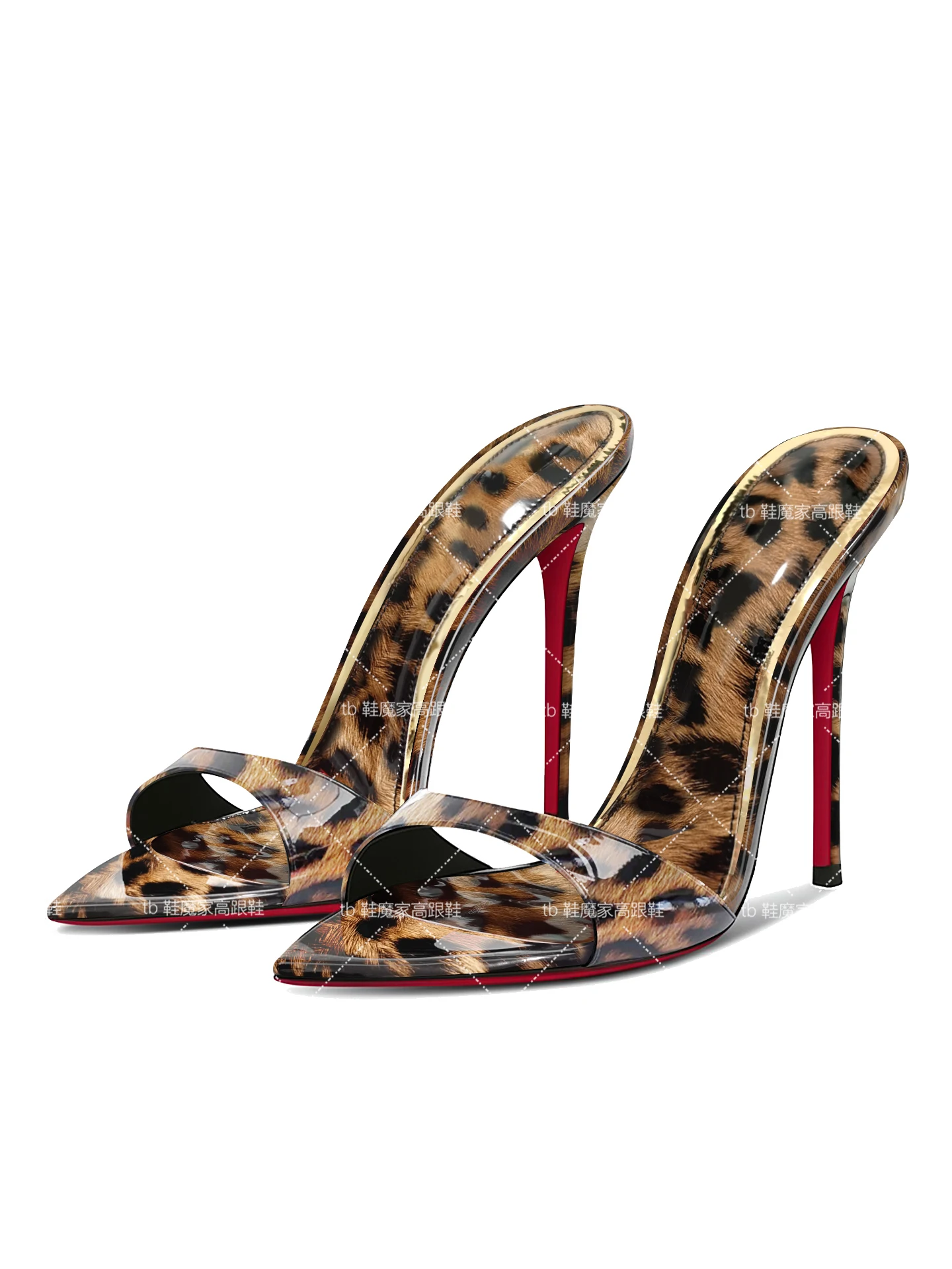 

Новые летние женские минималистичные туфли на высоком каблуке с леопардовым принтом, тапочки на очень тонком каблуке, босоножки с открытым носком