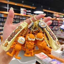 Garfield Doll Anime Figure Keychain Cartoon Yellow Cat Toy PVC Keychain Backpack Decor Pendant Accessories Couple Gifts