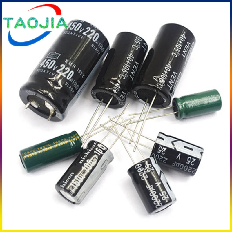 2-50pcs 10V 16V 25V 35V 50V 63V 100V Aluminum Electrolytic Capacitor 100UF 220UF 330UF 470UF 680UF 1000UF 2200UF 3300UF 4700UF