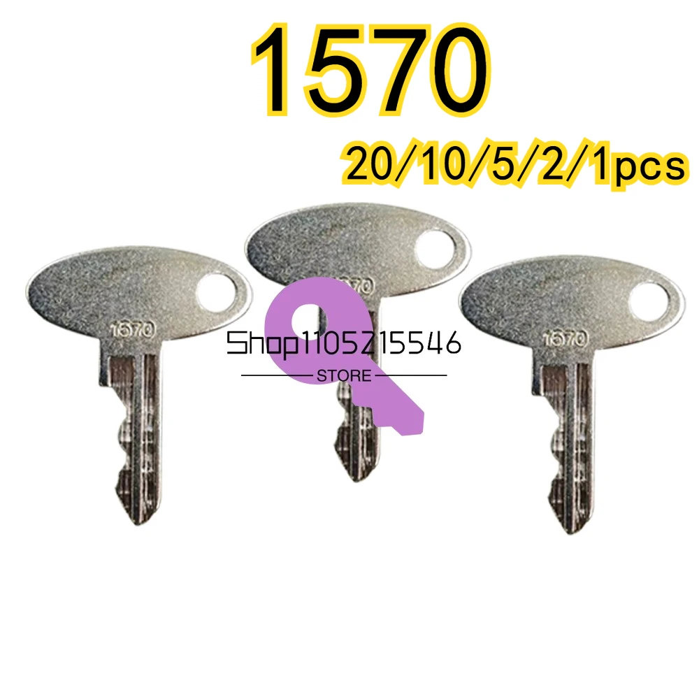 20/10/5/2/1 Uds nuevo 1570 5252 llaves Eli80-0089 llave de encendido compatible con Ford Sakai Massey Ferguson Perkins Tractor