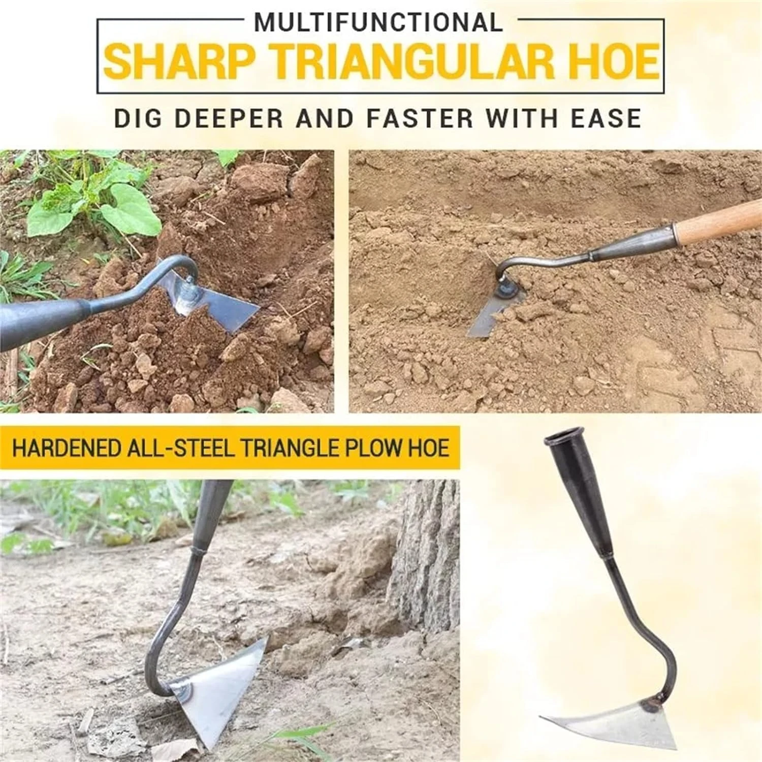 다재다능하고 내구성이 뛰어난 Triangle Plow Hoe를 사용하면 결과가 더 좋습니다.
