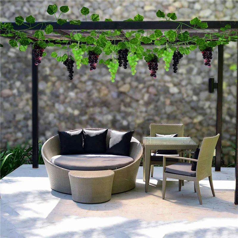 

A43T 48 нитей искусственные виноградные лозы листья плюща с 12 струнами виноград для свадебной вечеринки украшение стены дома