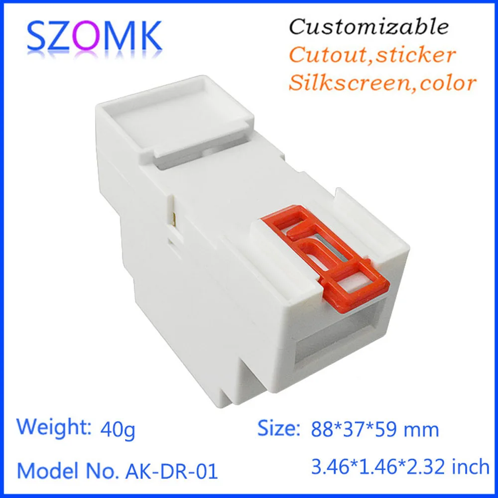 SZOMK 88*37*59 mm din rail enclosure plastic case for electronic equipment switch project box plastic instrument housing