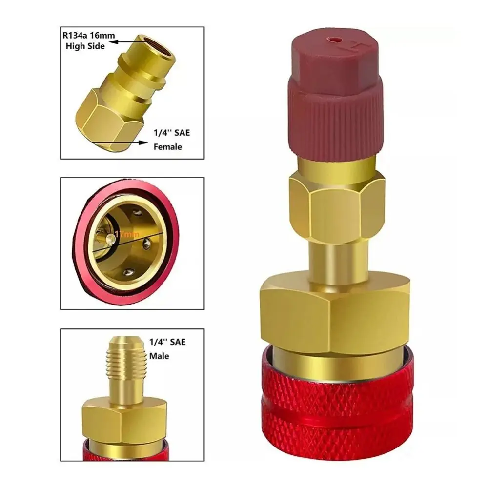 Zinc Alloy Quick Couplers Kit High Pressure Low Pressure Quick Fitting Connector Kit Fluorine Adapter Quick Connect