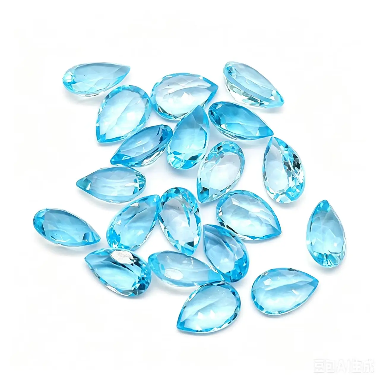 Factory Wholesale 100% Real Natural Pear Shape Sky Blue Topaz Gemstone Loose Gems Diy Material for Jewelry