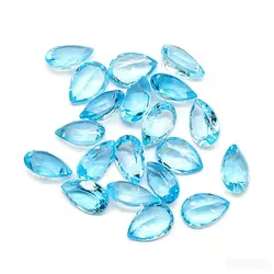 Factory Wholesale 100% Real Natural Pear Shape Sky Blue Topaz Gemstone Loose Gems Diy Material for Jewelry