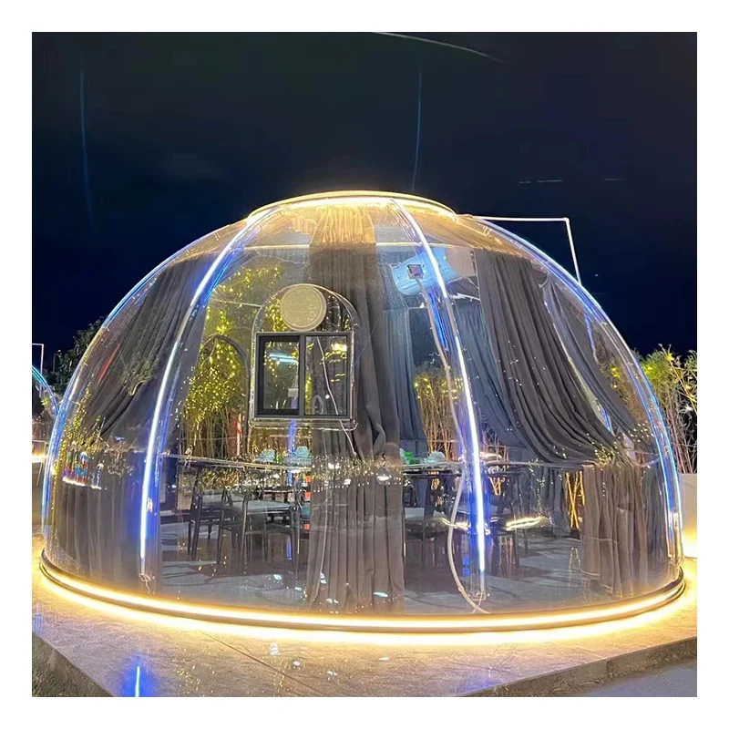 Elegant Transparent Inflatable Dome House Powder Coated Metal Star Room Gazebo Pavilion High-End Design for Outdoor Glamping