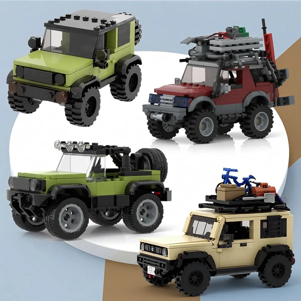 Creative High-Tech Off-Road Sports Car MOC Building Blocks Kids Assembly Toys Jimnyed Convertible SUV Model Boy's Birthday Gift