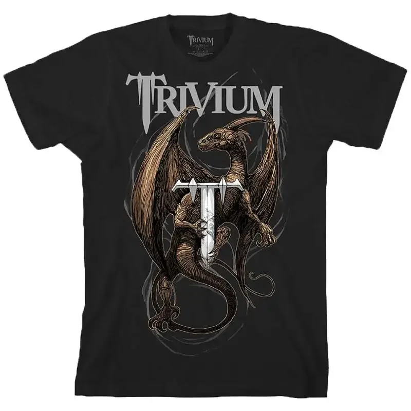 Men'S Trivium Perched Dragon T Shirt Black
