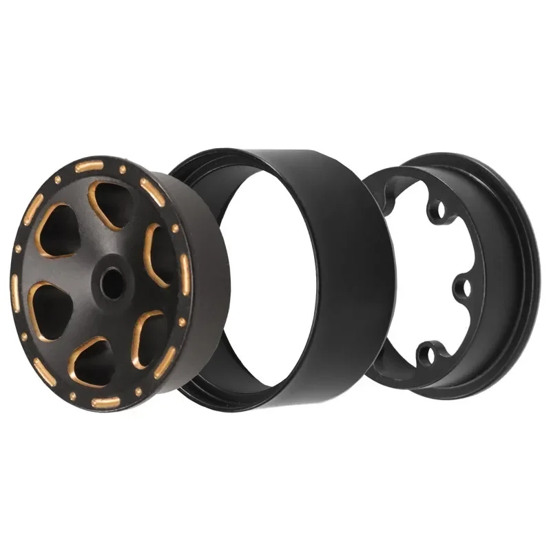 

FOR Black Coating Brass 1.0" Beadlock Wheel Tires Set for 1/24 1/18 RC Crawler Car Axial SCX24 AX24 TRX4M FCX24