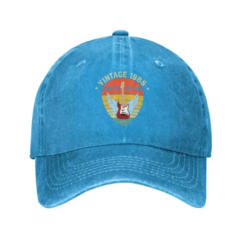 Gorra de béisbol para hombre y mujer, gorro de algodón personalizado, Estilo Vintage, edición limitada, año de ser impresionante, guitarra, transpirable, ropa de calle, 1986