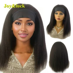 Synthetic Yaki Straight Hair Wig With Headband Medium Length High Quality Natural Afro Straight Women Hair Wig