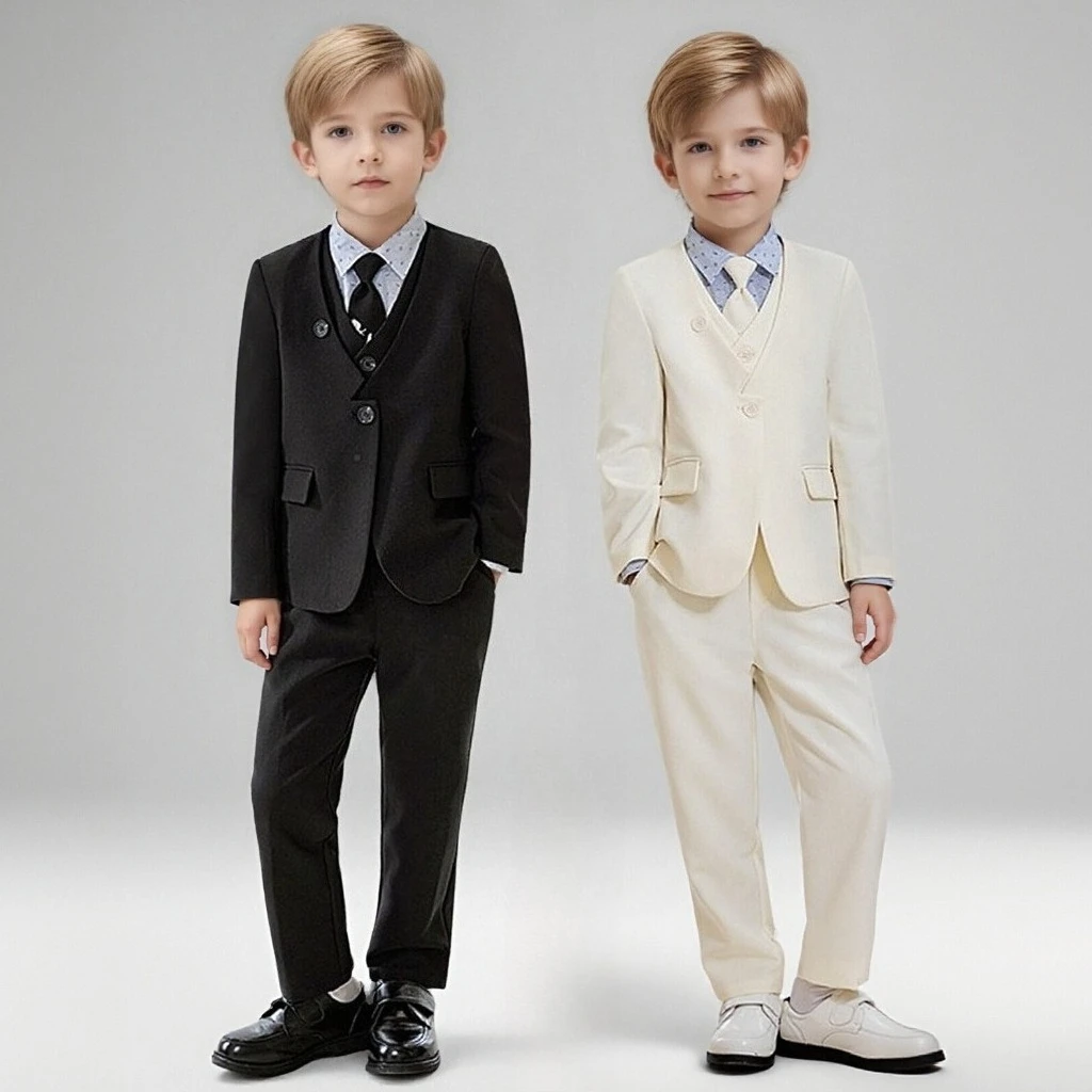 

Boys Suits Blazer Set British Style Kids Piano Recital Host Performance Formal Attire Fall Flower Boy Wedding Birthday Tuxedo