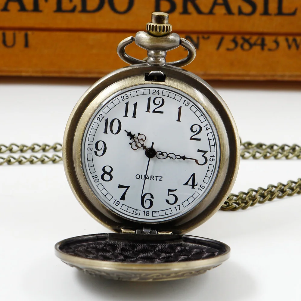 Retro Half Hunter Dragon Design Pendant Men Women Pocket Watch Chain Fashion Cool Clock Children Gift reloj