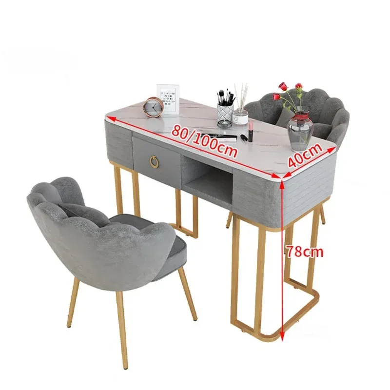 Modern Minimalist Nail Tables Manicure Shop Table and Chair Set Japanese Light Luxury Single Double Professional Manicure Table