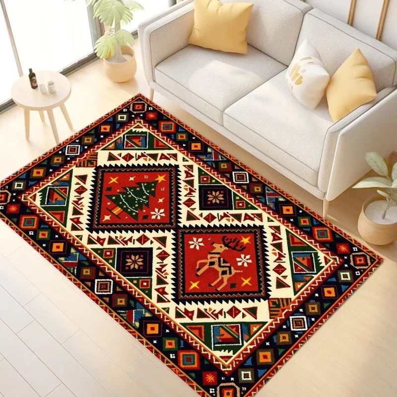 Christmas Living Room Decoration Red Carpet Large Area Rugs for Bedroom Washable Bedside Waterproof Floor Mat Anti-slip Soft Rug