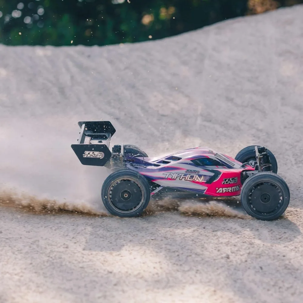 TLR Tuned Typhon Roller Buggy, 4WD RC carro, rosa, roxo, ARA8306, 1, 8