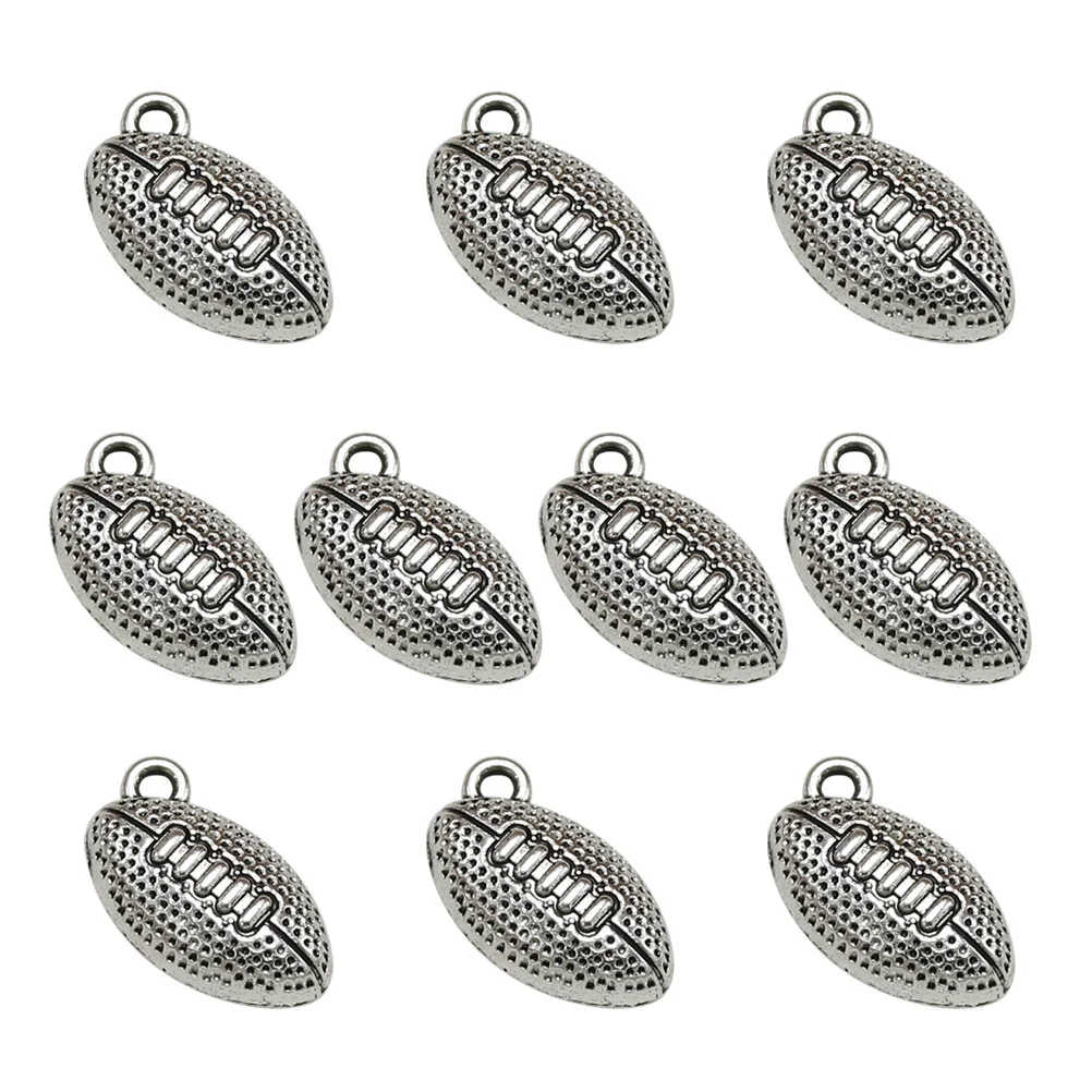 

10Pcs Olive Ball Pendant Alloy Charm for DIY Jewelry Making Crafts Silver Tone Pendants for Necklace Keyring Sweater