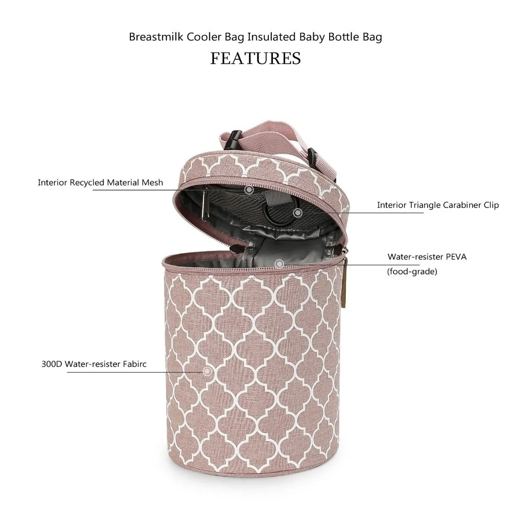 Thermal Insulation Stroller Hanging Bag Hanging Design Large Capacity Insulated Breastmilk Cooler Bag Travel Carrier Waterproof