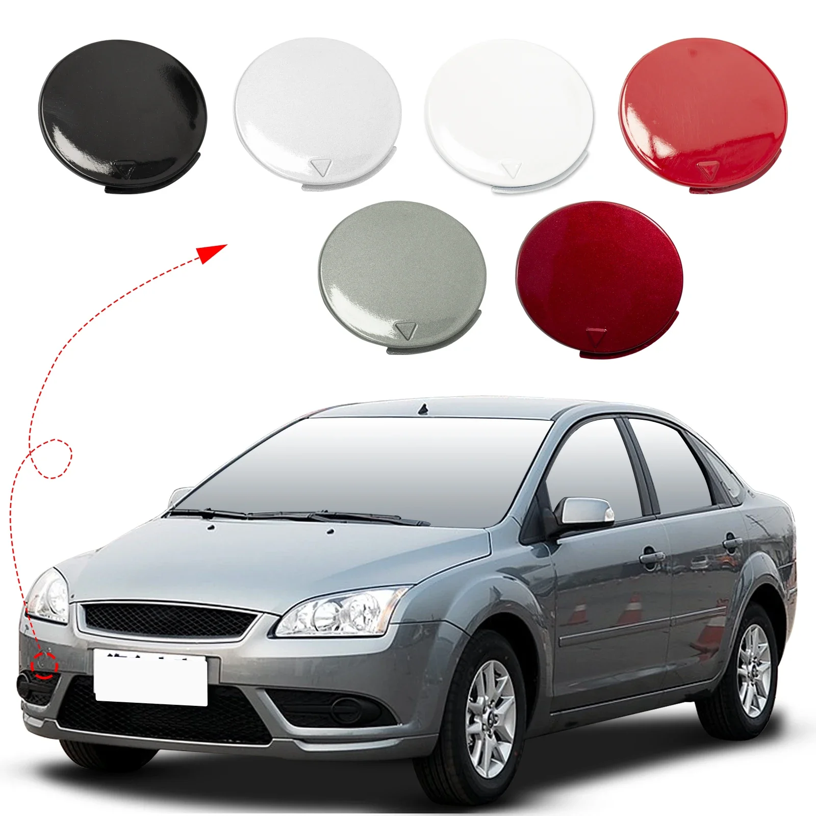 

Front Bumper Tow Hook Cover Cap For Ford Focus MK2 CC ST ZETEC Accessories 2007 2008 2009 2010 2011 Hatchback 1424616/6M5Y