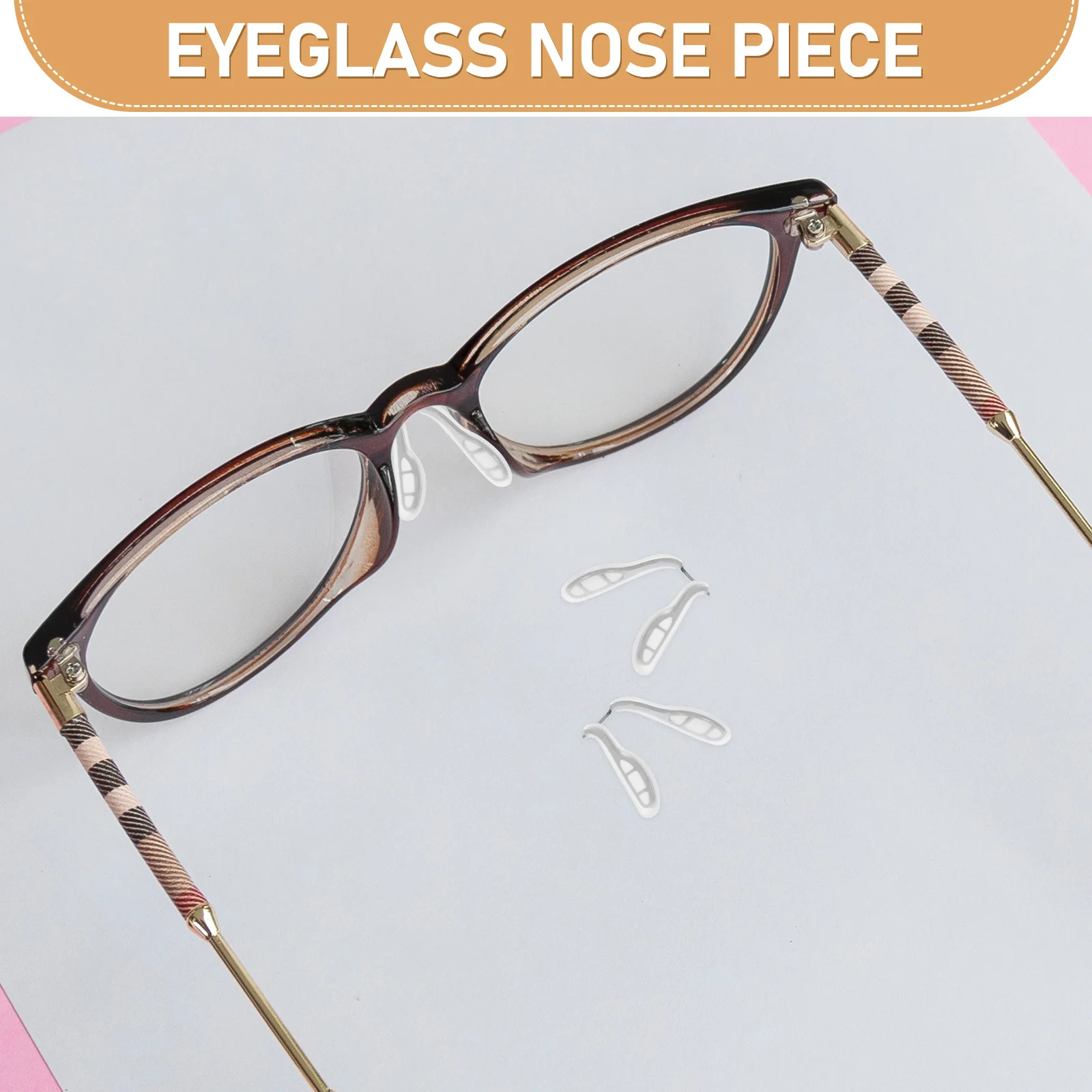 2Pcs Silicone Eyeglass Nose Pad Bridge Anti Slip Replacement Soft Durable Nose Pads for Children's Glasses Sports School Use