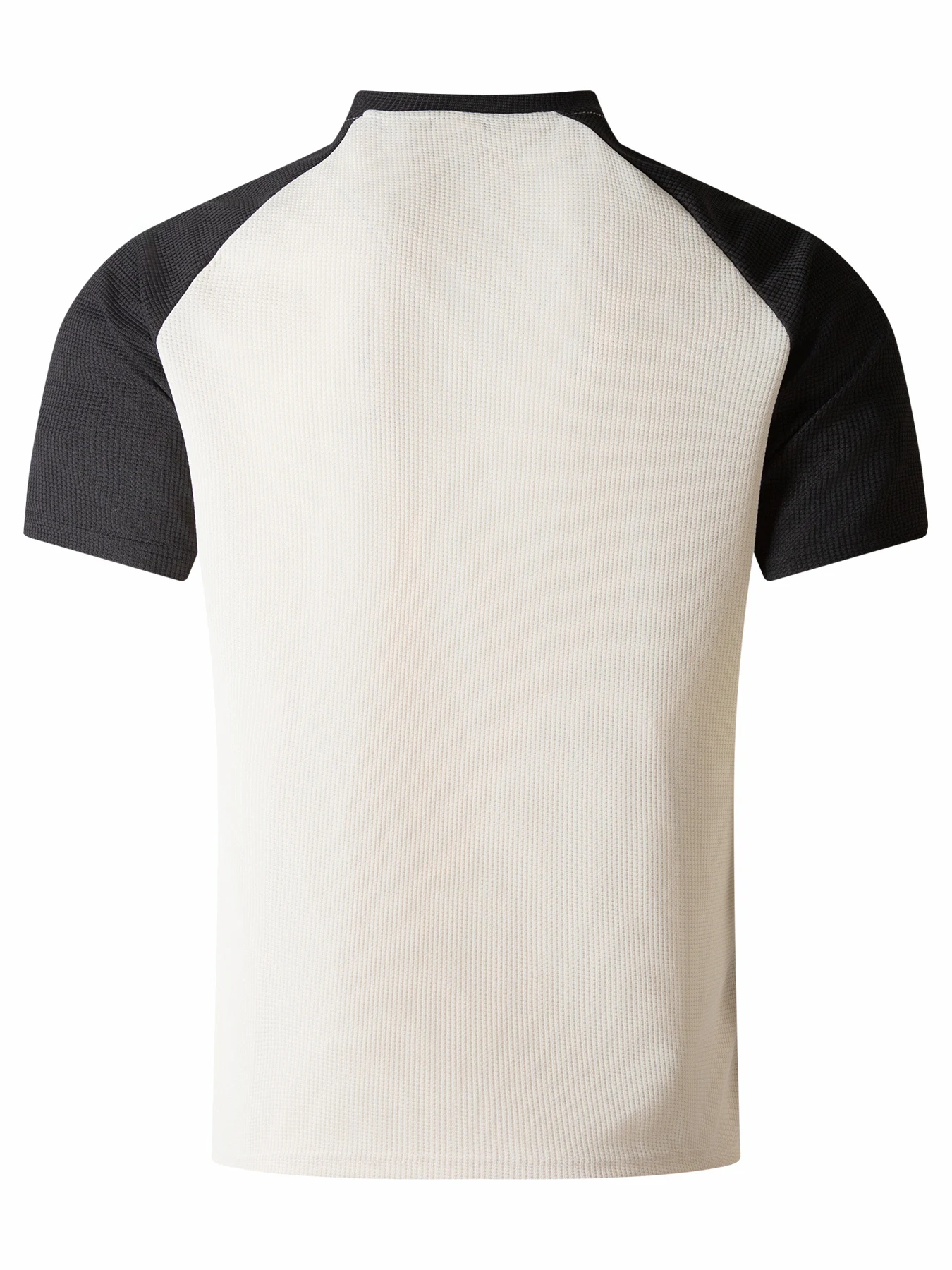 Men's Waffle Knit Color‑Block Raglan Henley Short Sleeve T‑Shirt, Button Stand Collar Tee, Summer Breathable Daily Casual Tops
