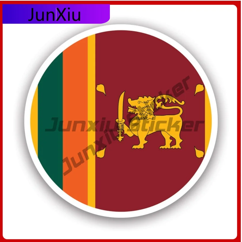 

Wild Street Round Sri Lankan Flag Sticker Decal Creative Uv Protected Lanka Lka Lk Circle Car Decal Outdoor Weather