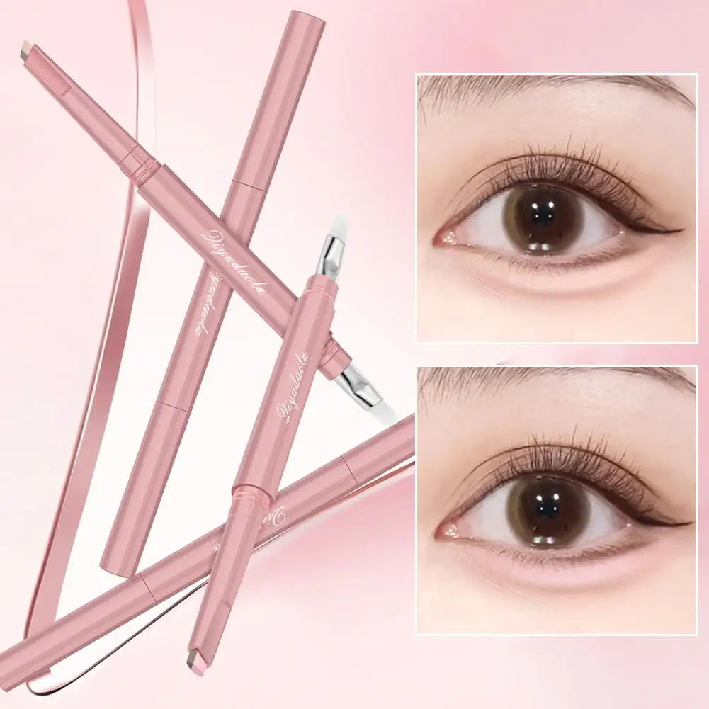 Double stylo ver à soie, façonnage d'un temps, résistant à l'eau, maquillage naturel longue durée, éclaircissant pour les yeux, résistant aux étourdies, B W6R6