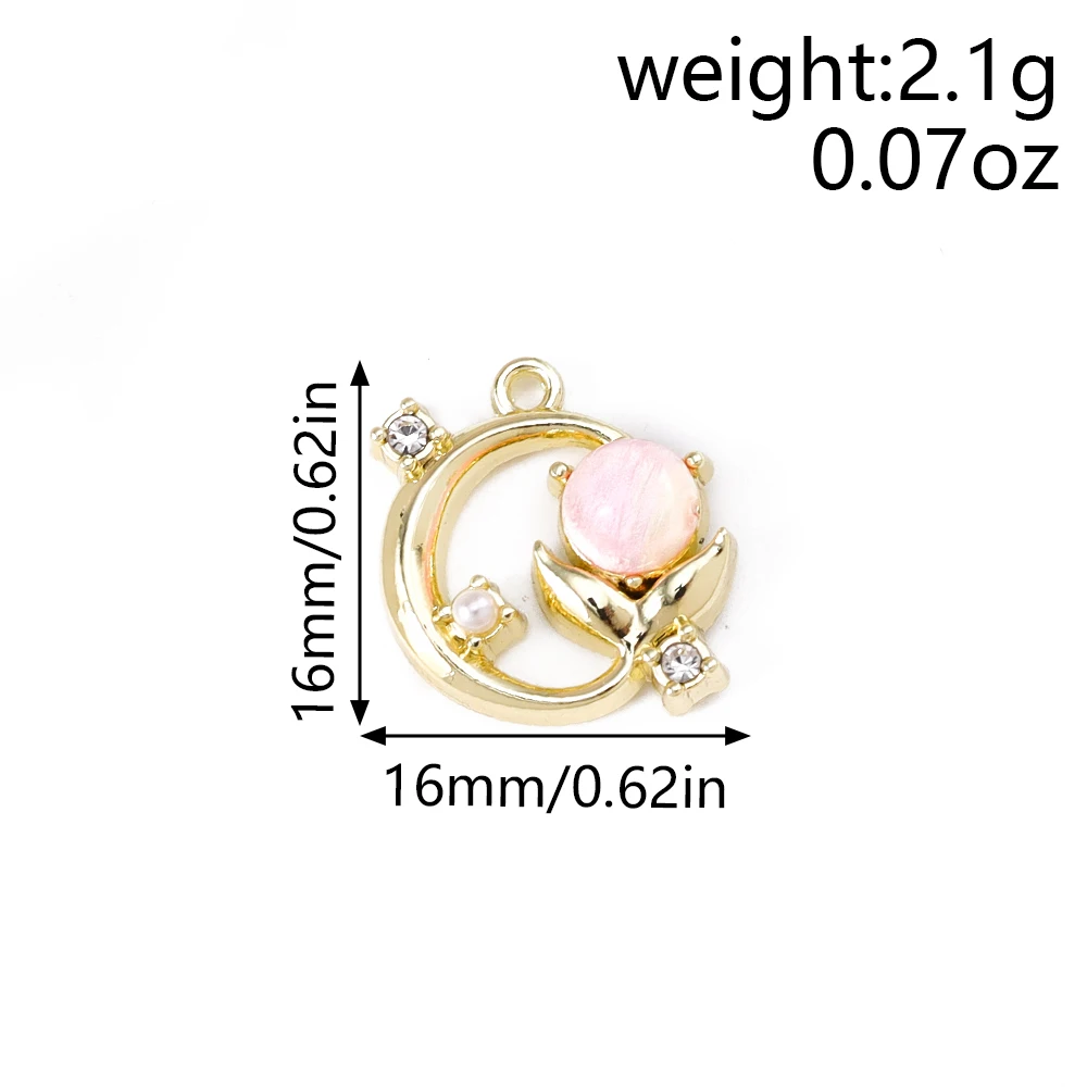 5 قطع لطيف الأحجار الكريمة كريستال ذيل السمكة سحر المعلقات لصنع المجوهرات الأقراط قلادة سوار DIY الاكسسوارات اليدوية #6