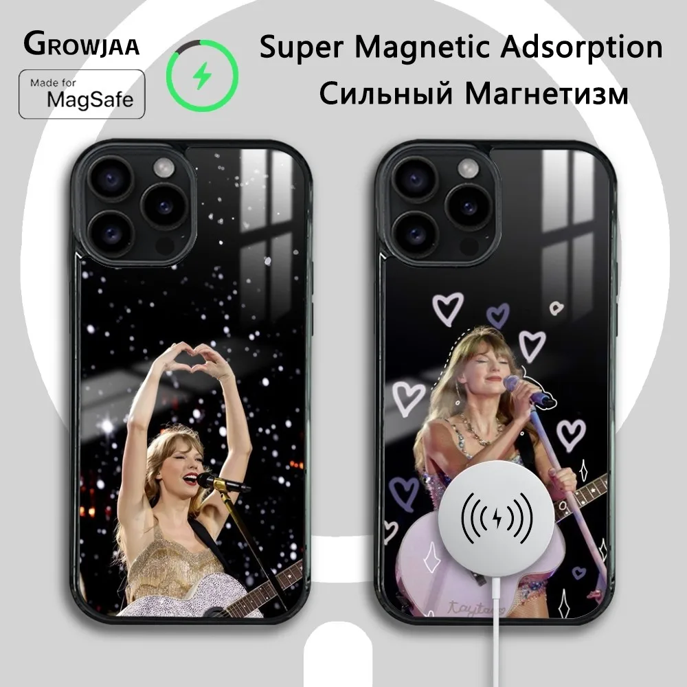 Singer T-taylors-S-swifts Phone Case For iPhone 16 15 14 13 12 11 Pro Max Plus Mini Magsafe Mirror Wireless Magnetic Cover