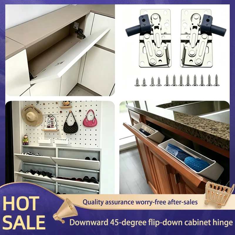 

Петля для кухонного шкафа с откидной дверцей, открывающаяся вниз под углом 45 градусов, с плавным закрыванием, пружинным демпфером, регулируемая, металлическая фурнитура