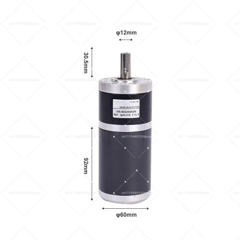 60mm DC Planetary Reduction Motor 12V 24V High Torque 100KG.cm Permanent Magnet Low Speed Gear Drive Motor