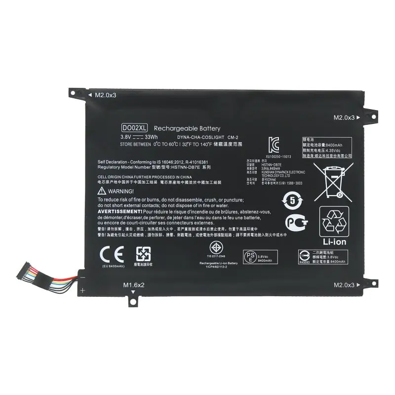 New Original Laptop Battery for DO02XL 810749-421 HSTNN-LB6Y TPN-I121 TPN-I122 810985-005 1ICP3/82-113-2 3.8V 33WH TABLET