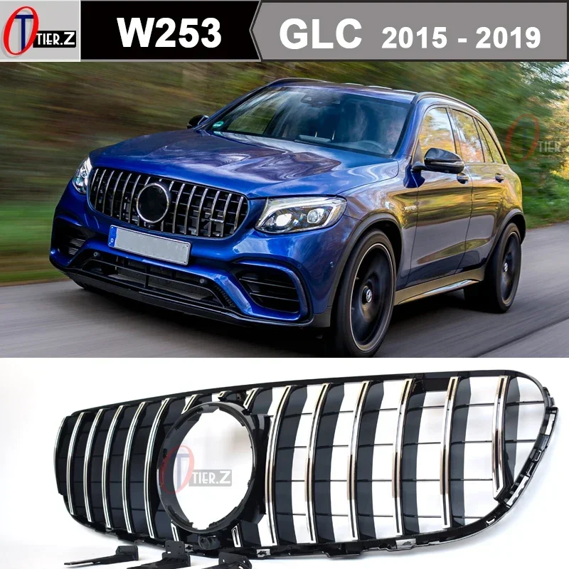 

W253 GT Grill Car Front Hood Radiator Grille for Mercedes GLC Class W253 C253 X253 2015 - 2018 GLC220 GLC250 GLC300