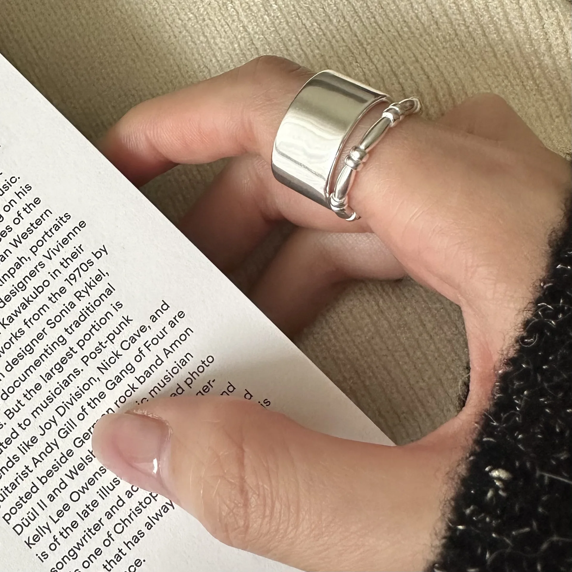 

CHOZON S925 твердое серебро японский узел кольцо двухслойный оптовый комплект ювелирных изделий для женщин