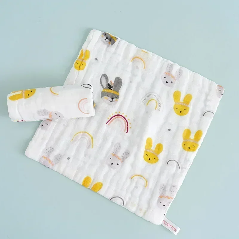 1pcs/5pcs Baby Towels 6 Layers Cotton Muslin Soft Infant Hand Towel 25*25CM Handkerchief Bathing Washcloth Newborn Baby Items